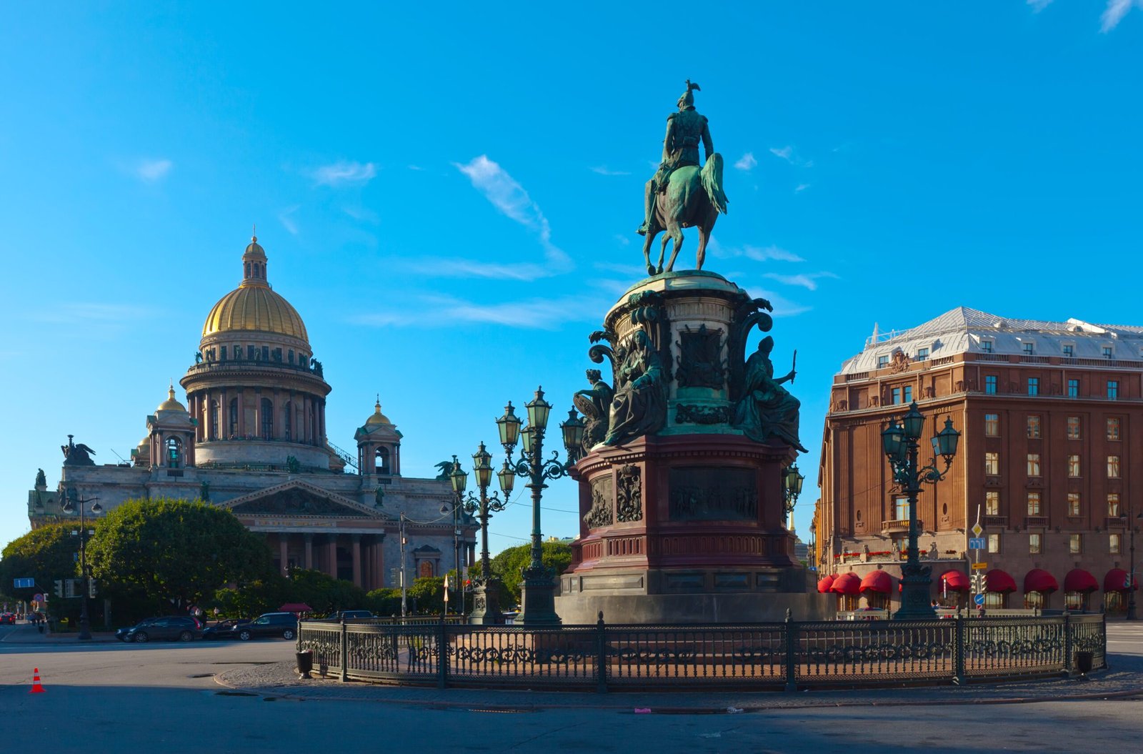 Monument of Nicholas I of Russia on St. Isaac's Square. Saint Petersburg, Russia